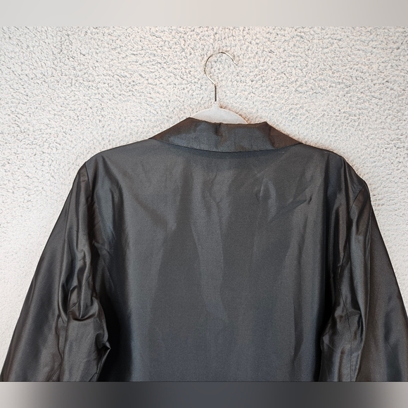 Kate Hill Women Jacket Sz 28W Black Silk Evening Glam Open Front Lightweight - Picture 8 of 12